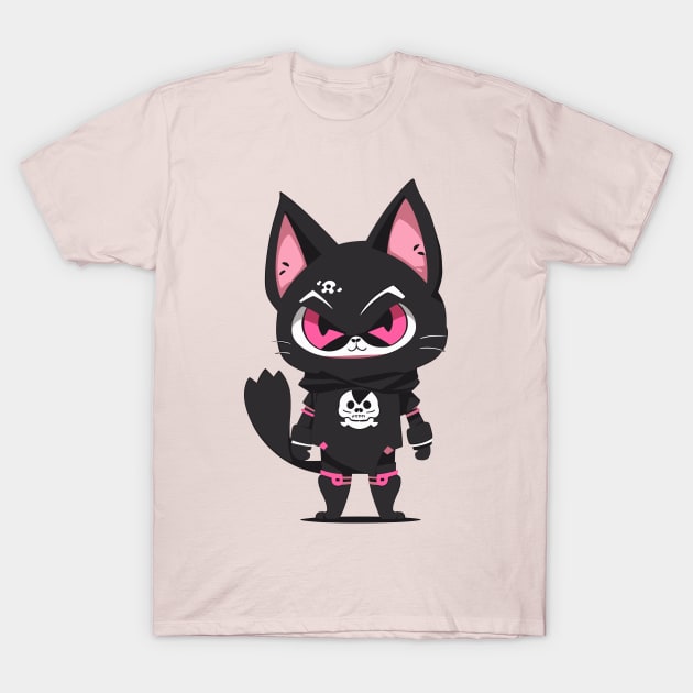 skull neko T-Shirt by Orange-C